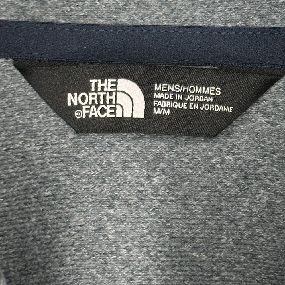 The North‎ Face Men's Tech Quarter Zip Fleece Pullover Blue Contrast Trim Size M